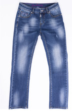 BLUE MONKEY DAMEN JEANS B- WARE  BLAUTÖNE  SKINNY STRAIGHT KNOPFLEISTE