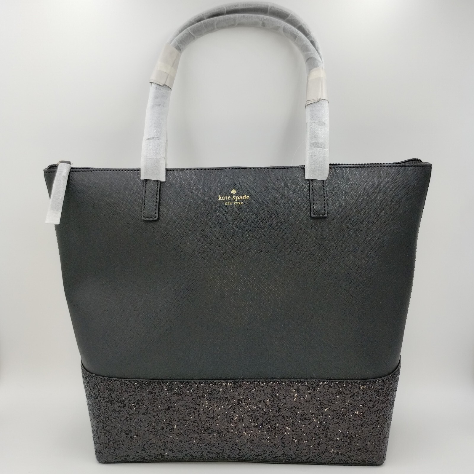 Kate Spade Greta Court Penny Black Glitter Large Tote Bag WKRU5613 for