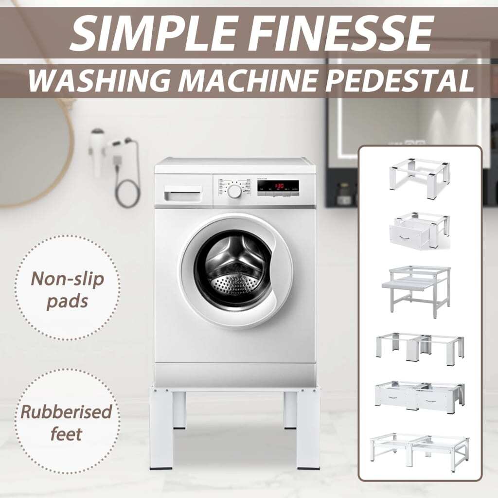 vidaXL Washing Machine Pedestal with Drawer Tumble Dryer Stand Storage