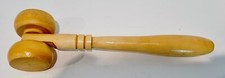 Vintage Wooden Roller Back Massager Hand Held 9.5   Shaped Handle Smooth EUC