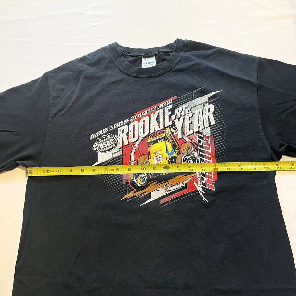 Camiseta Vintage Sprint Car Aaron Farney Masculina Brookston, IN Rookie 2015 Grande - Imagem 4 de 4