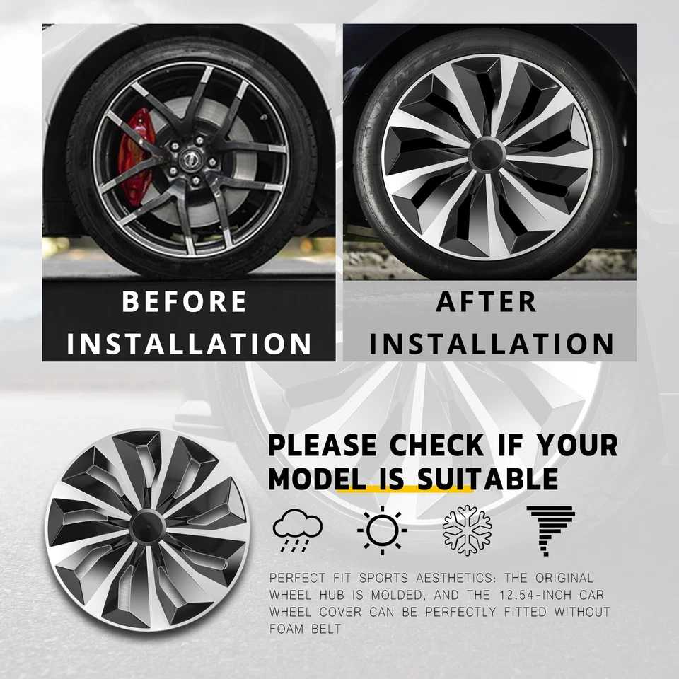 4PCS 16" Wheel Hubcaps Set R16 Steel Rims Cover Snap-On Black For Honda Accord - Image 3 of 4