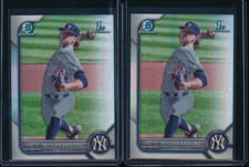 Lot of (2) TRYSTAN VRIELING 1st 2022 Bowman Chrome Draft REFRACTOR YANKEES RC