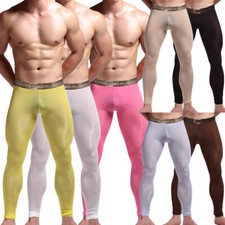 Mens Trouser Ice Silk Ultra-thin Pants Plus Size Tight Jogging Gym Sports Pants
