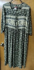 Vtg Lisa II Ltd. Midi Dress Cottagecore Black Floral Women's 18WP Faux Lace USA
