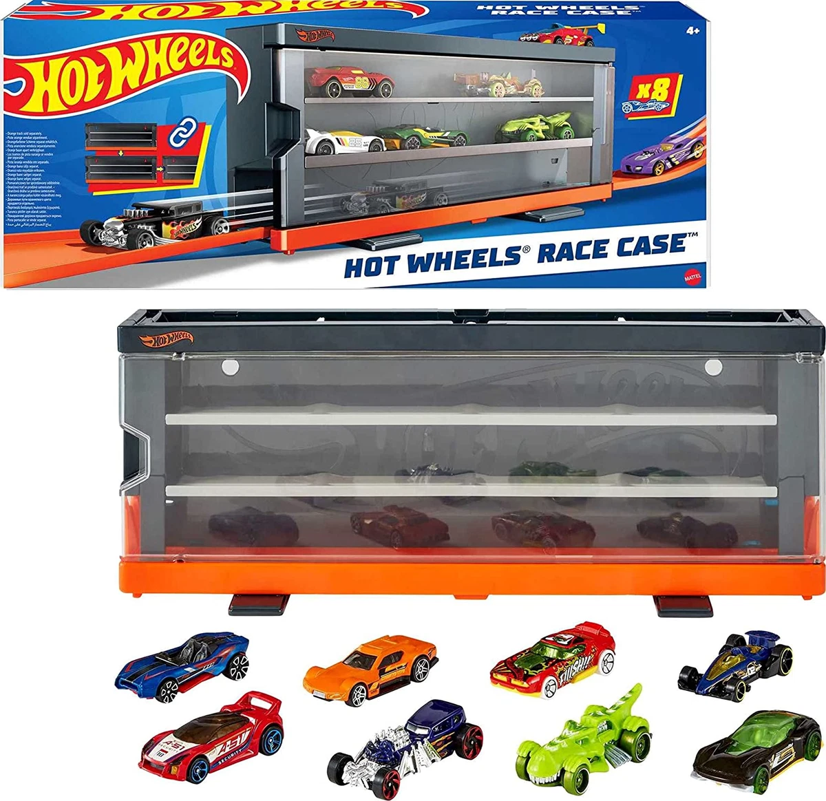 8 Slot 1/64 Acrylic Display Case for Hot Wheels,Matchbox Cars