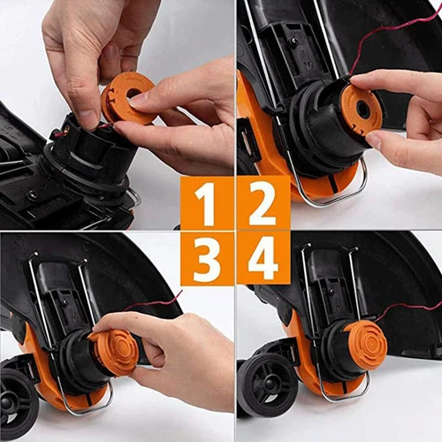 20er-Pack Worx WA0010 Ersatzspulenschnur für Rasentrimmer Kantenschneider 10 Fuß Kappe Abdeckung - Bild 3 von 6