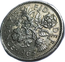 1965 Great Britain Sixpence Cion Elizabeth II, Free UK Delivery Only £1.49