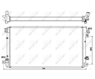 Radiator, engine cooling NRF 53076 for Renault Master II bus