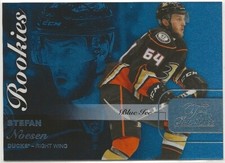 2015-16 Fleer Showcase Flair Blue Ice Rookies #52 Stefan Noesen 185/199 Anaheim