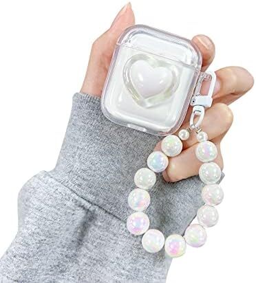 Compatible with AirPods 3 (2021) Case, Clear Cute 3D Colorful Love Heart Soft TP
