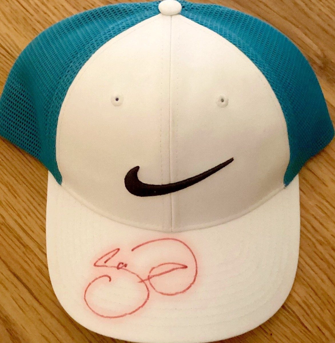 Jason Day autographed signed autograph auto Nike Golf white blue