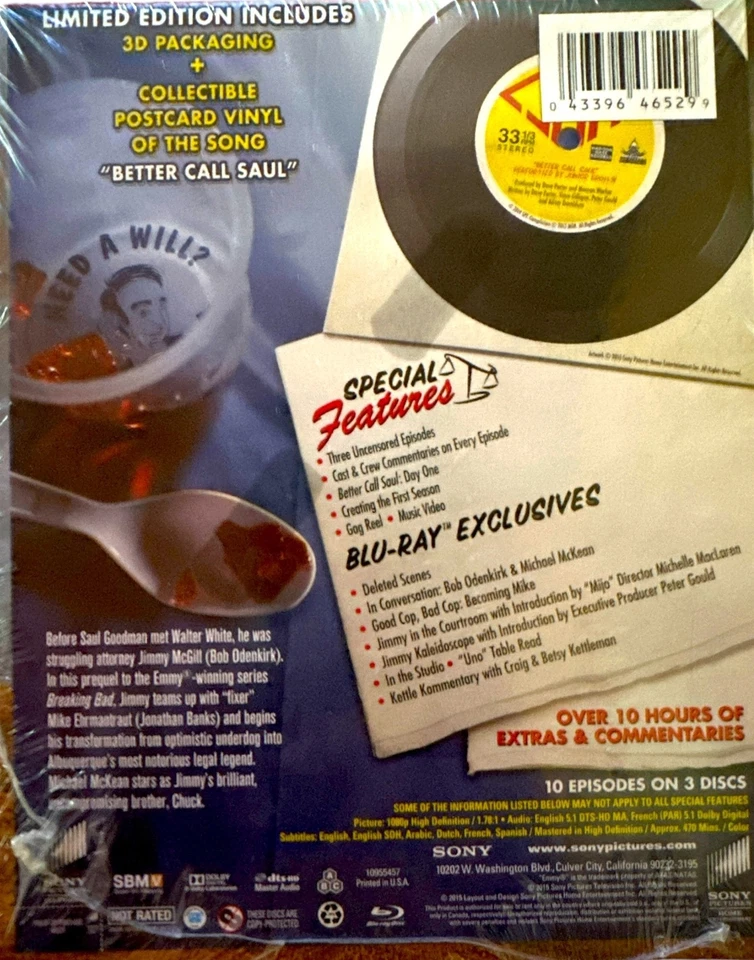 Better Call Saul - Season One Blu-ray + Digital Limited Collectors Edition Lenti - Image 3 of 4