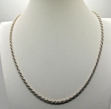 STUNNING Solid Italian .925 Sterling Silver 3 mm 20" Rope Necklace Chain