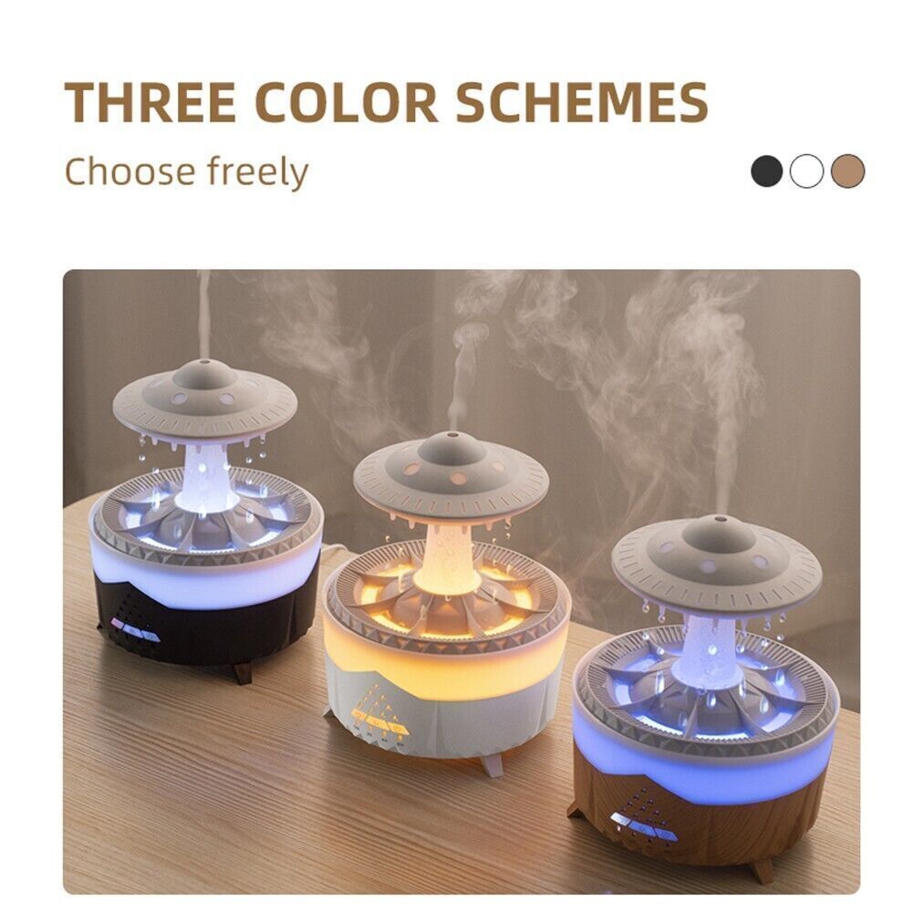 UFO Water Drop Humidifier Rain Cloud Air Humidifier Essential Oil Aroma Diffuser