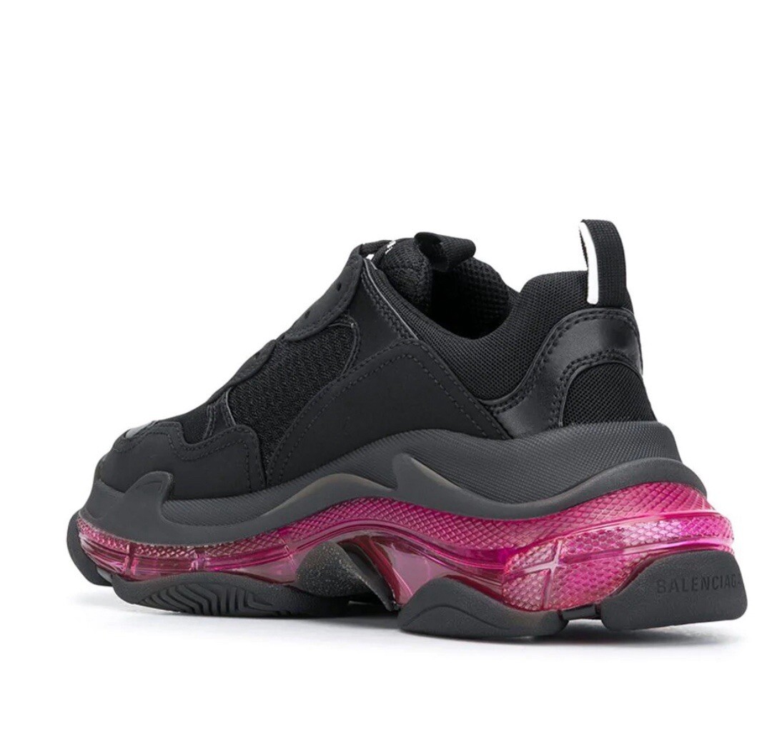 【BALENCIAGA】TripleS clearSole Black Pink Balenciaga Triple S Sneaker 'Clear Sole - Black Pink Neon