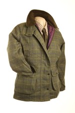 Ladies Blue Check Tweed Coat/jacket W/proof Riding Walk New Sizes 8-14