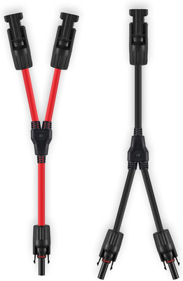 Solar Connectors Y Branch Parallel Adapter 10AWG Cable for Solar Panel (Red&Bl)