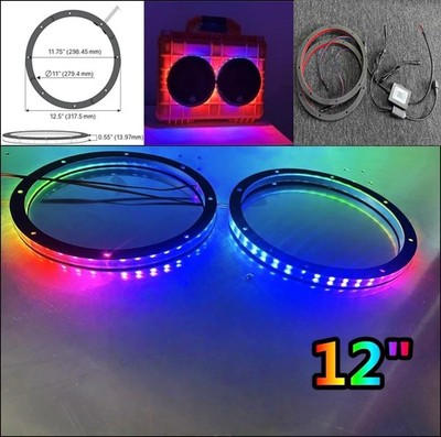 Tzvmny Pair 12'' Chasing LED Speaker Ring Lights for 12 inch Sub Box