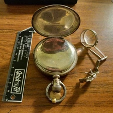 Elgin 19th Century 1888 Huge Heavy Solid Silver Case Elgin Stem Wind Pocket...