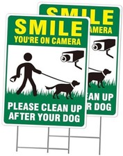 Clean UP After Your Dog Signs, 2-Pack 13"x10" Double-Sided Pick Up After Your
