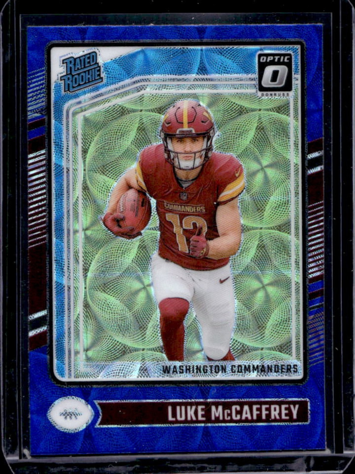 2024 Donruss Optic Luke McCaffrey Blue Scope Rated Rookie #268 Commanders