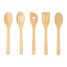 5pk Bamboo Cooking Spoons – Kitchen Essential Tool Set