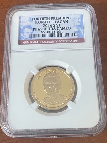 2016-S Reverse Proof "Ronald Reagan" Presidential Dollar NGC PF-69 ULTRA CAMEO
