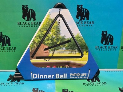 Chuck Wagon Dinner Bell Steel 9in Triangle New