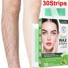 30X Double Sided Hair Removal Paper Cold Wax Strips Body Depilatory Patch Skin