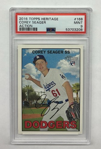 2016 Topps Heritage Corey Seager Action #168 PSA 9 Dodgers ROOKIE RC
