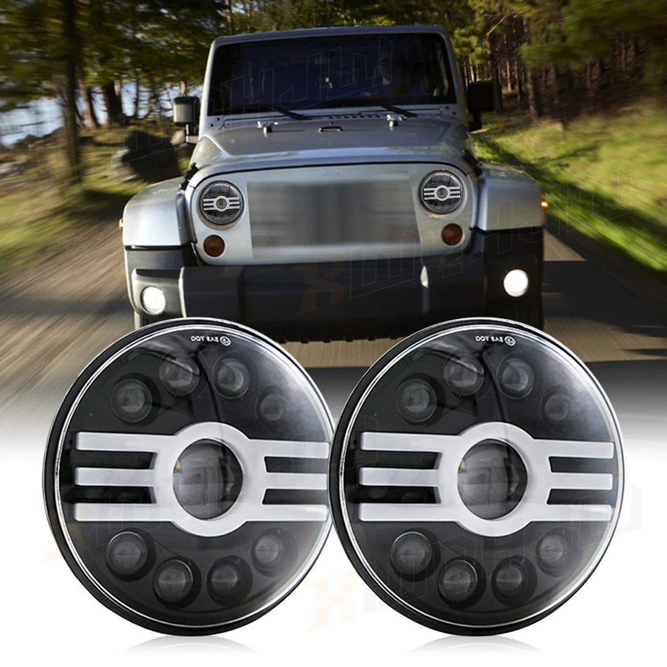 ✅Par de faros LED redondos de 7 pulgadas de haz alto bajo para GMC C15/C25 C35 1975-1978 Foto 2 de 4