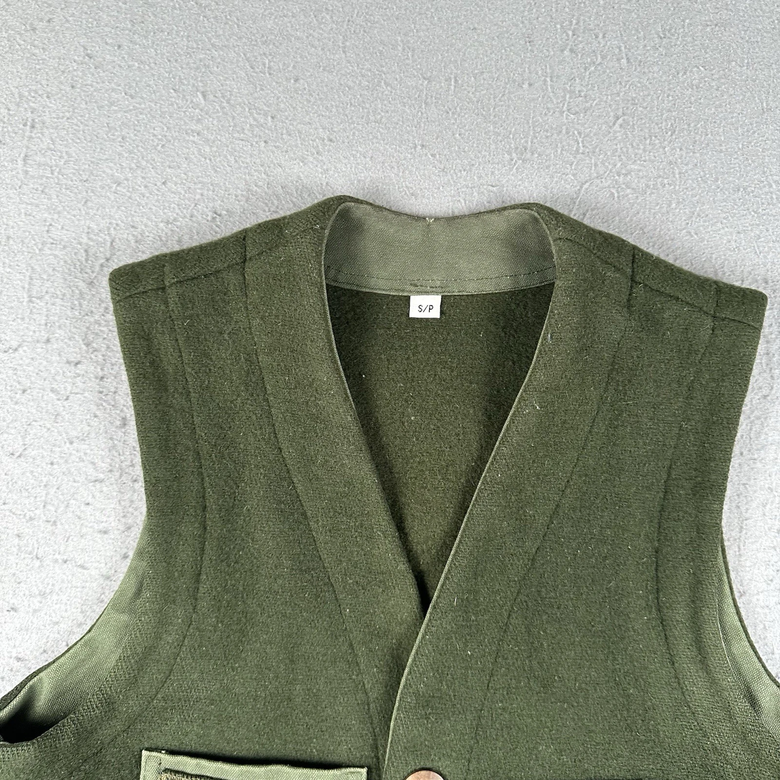 Boreal Mountain Anoraks Vest Men’s Small Green Wool Outdoor Hiking Hunting - product detail image 4