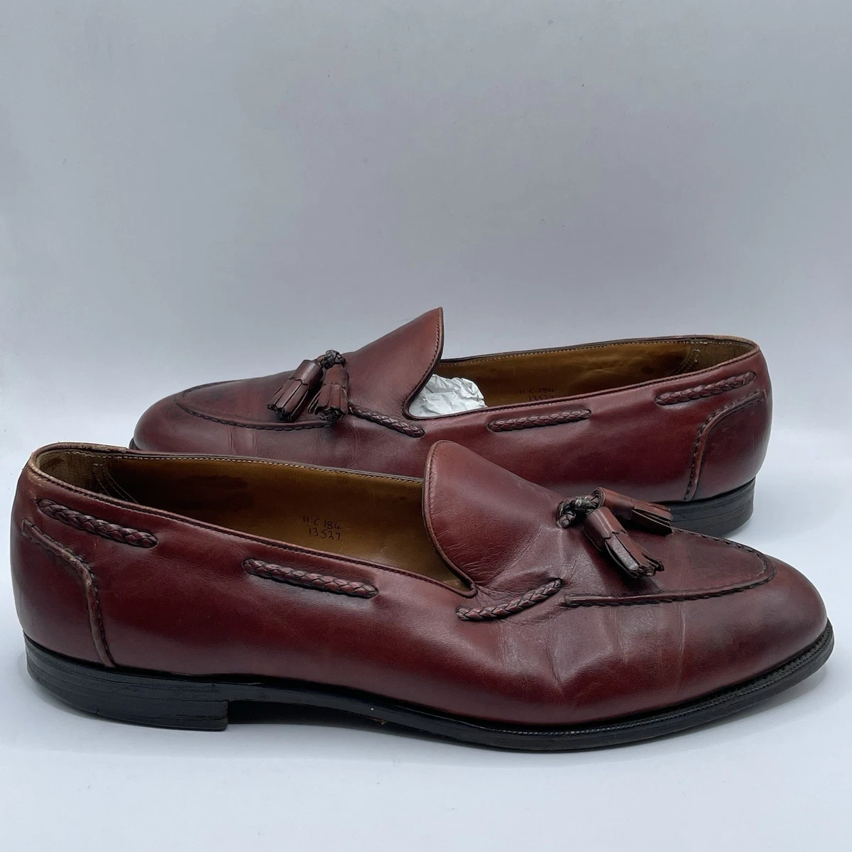 Mens Edward Green Paul Stuart Brown Leather Slip On Penny Loafers Shoes Size 9 D Paul Stuart Designed by Edward Green Brown Grain Leather  main image 2