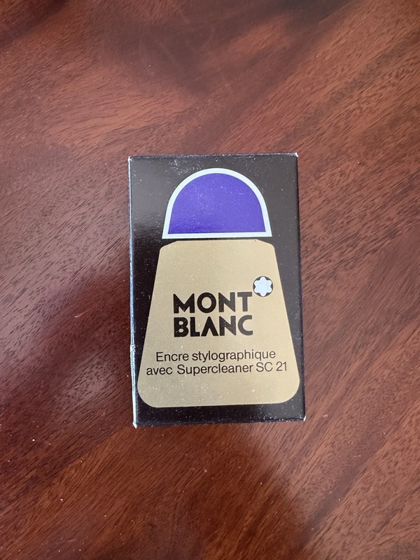 VINTAGE MONT BLANC FOUNTAIN PEN INK MADE IN GERMANY VIOLET 100ML WITH BOX