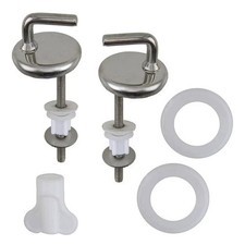 2Pcs Toilet For Seat Hinge No Noise Stainless Steel With Mounting Accessory Home
