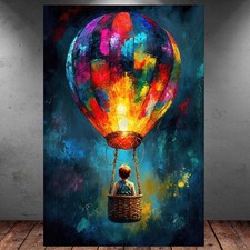 LEINWAND BILD ER XXL ABSTRAKT HEIßLUFTBALLON KID GRAFFITI BUNT WAND POSTER P1656