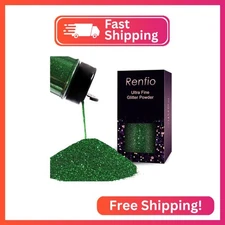 Renfio Ultra Fine Glitter Powder Metallic Resin Glitter 2.11 Oz (60g) PET Flakes