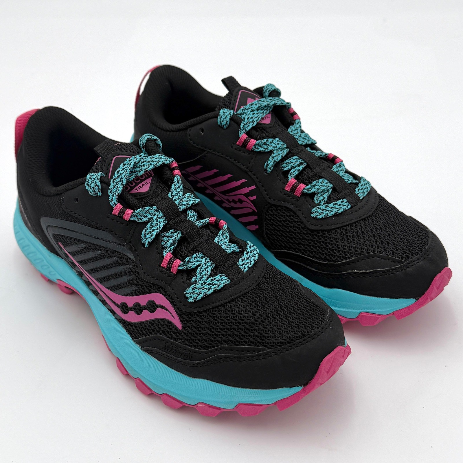 Saucony Womens Size 6 Excursion TR 15 Trail Running Shoes Black Pink Teal Size 6 thumbnail 2