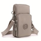 Crossbody Cell Phone Purse Smartphone Wallet Bag Light Beige Waterproof Nylon