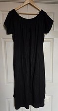 Next Black Bardot Tie Waist Dress - Size 20
