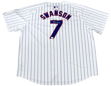 DANSBY SWANSON SIGNED CHICAGO CUBS #7 WHITE NIKE LIMITED JERSEY MLB AUTH