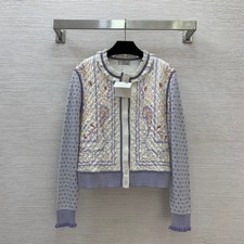 2025 autumn hot sales runway show embroidery Real silk+wool sweater SMLXL