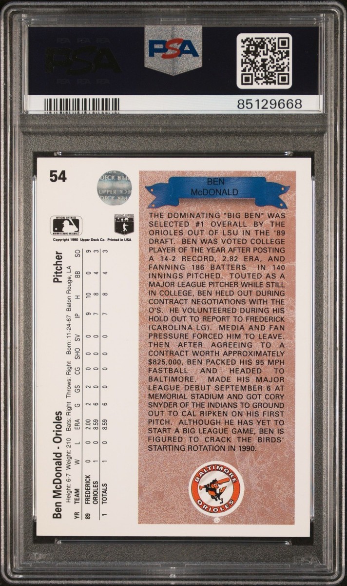 1990 Upper Deck BEN MCDONALD 