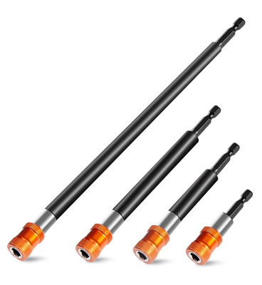 4Pcs Drill Bit Extension Set,Magnetic Drill Screwdriver Bit Holder Extender with