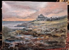 Hall Groat Sr. Andrew Wyeths Home Monhegan, Maine Oil Painting