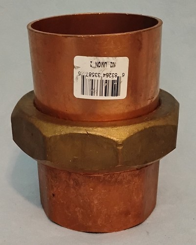2" Copper Union, CxC - Copper x Copper Sweat Union Solder Connection - EPC 102