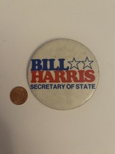 Bill Harris Secretary Of State Political Pin Back Button P31