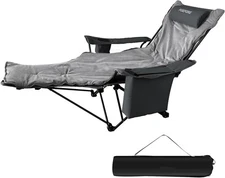 Reclining Camping Chair 4 Position with Foot Rest Comfortable for Adults 265Ibs 