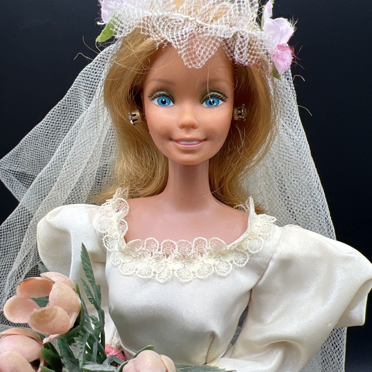 Barbie Doll Vintage 1989 Mattel Wedding Fantasy Bride 80s Bridal Veil